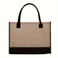 Personalized Natural Jute Tote Bag – Elegant Floral Initial Design
