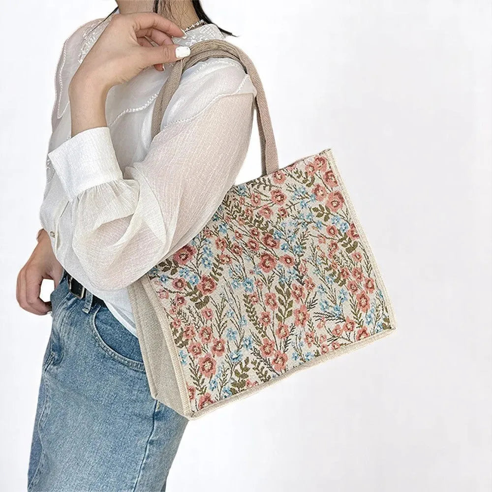 Large Canvas Tote Bag with Handles – Casual Fashion Shoulder Bag for Work, Shopping & Travel
