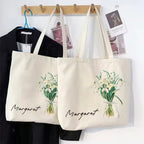 Personalized Flower Bouquet Tote Bag with Custom Name – Bridesmaid & Birthday Gift