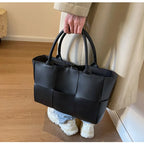 CGCBAG Solid PU Leather Tote - Minimalist Commuter Bag