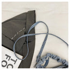 Korean Style Wrinkled Denim Crossbody - Versatile Shoulder Bag