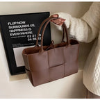 CGCBAG Solid PU Leather Tote - Minimalist Commuter Bag