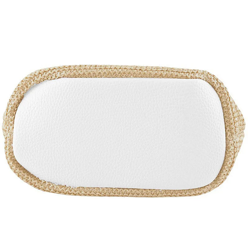 Small Braided Straw Satchel Bag - Trendy Beach Handbag