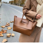 CGABG Large Capacity PU Leather Tote - Elegant Designer Bag