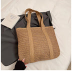 French Style Woven Straw Beach Bag - Large Capacity Tote