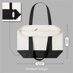 Large Capacity Color Block Canvas Tote with Custom Logo