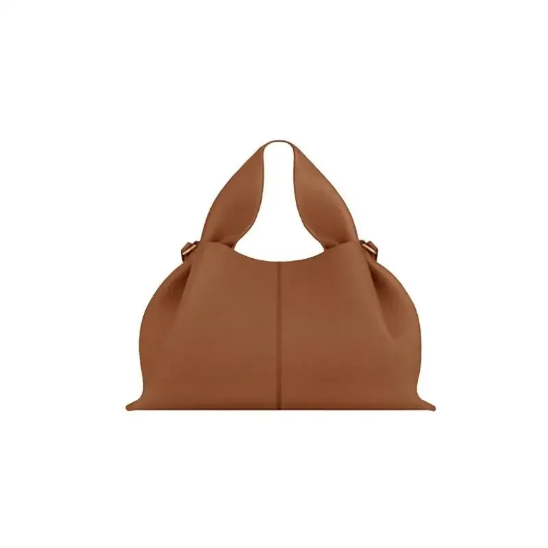 Genuine Leather Dumpling Cloud Bag - French Style Crossbody