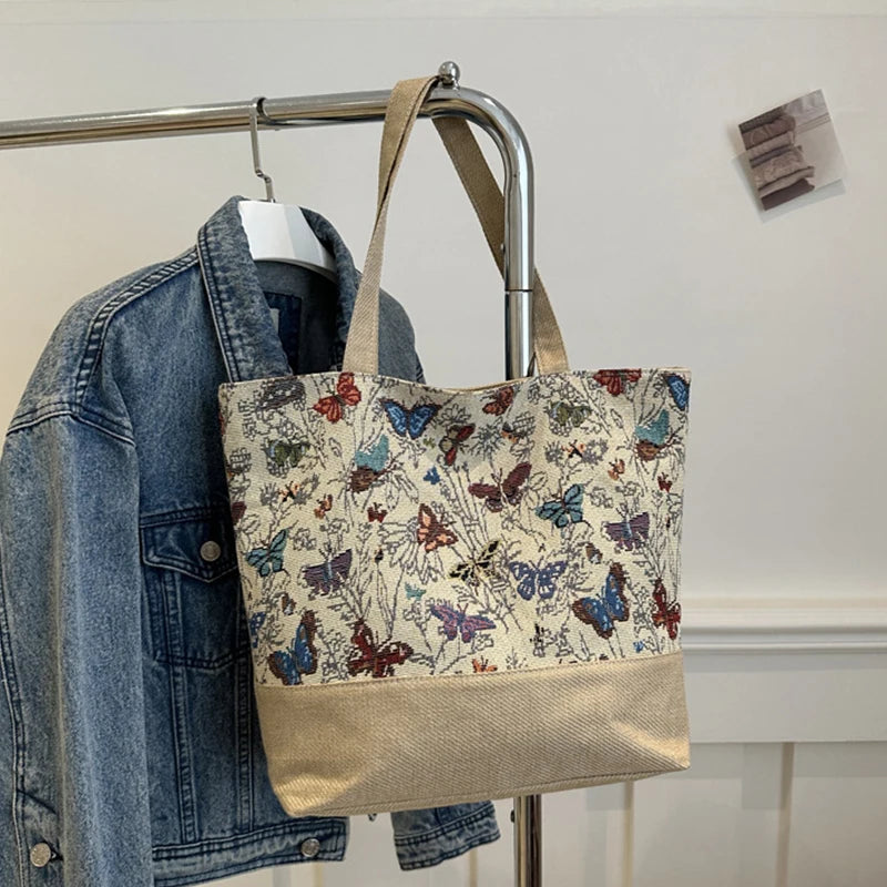 Foldable Large Beach Bag with Floral Print - Summer Tote