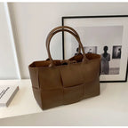 CGCBAG Solid PU Leather Tote - Minimalist Commuter Bag