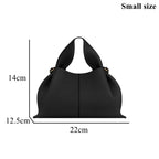 Genuine Leather Dumpling Cloud Bag - French Style Crossbody