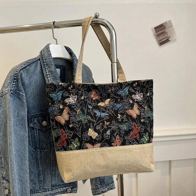 Foldable Large Beach Bag with Floral Print - Summer Tote