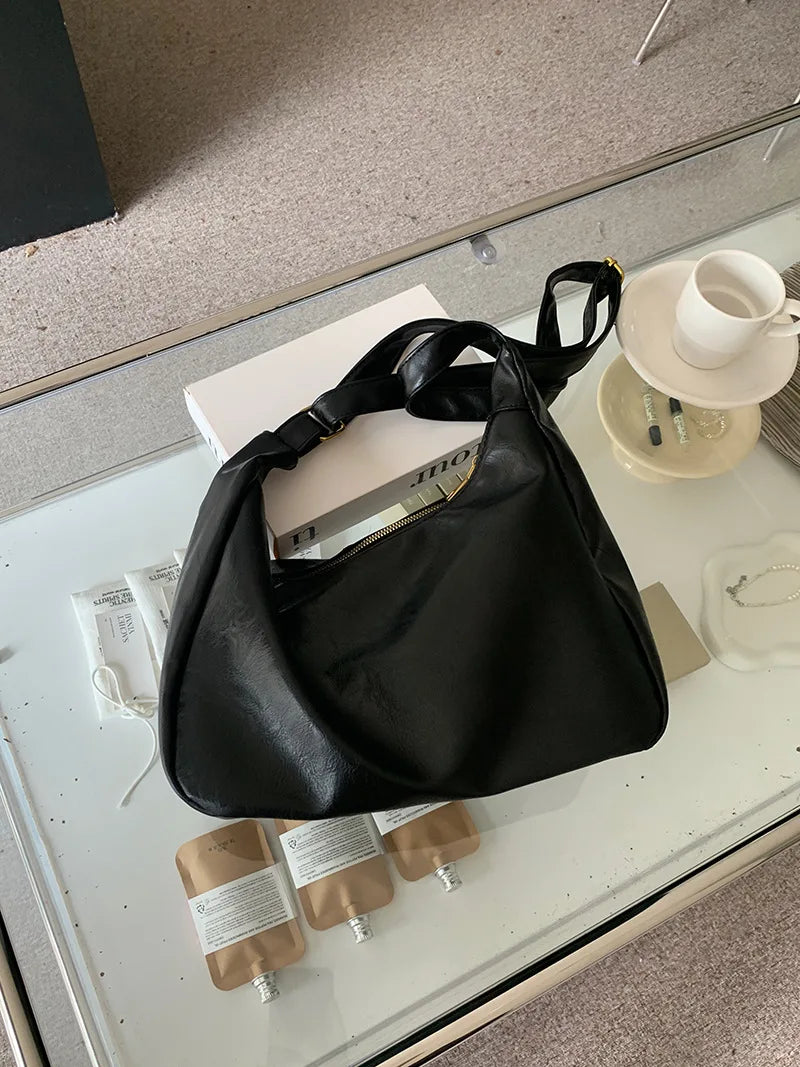 Premium PU Leather Tote Bag - Classic Women's Shoulder Purse