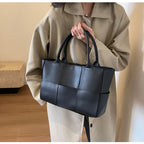 CGCBAG Solid PU Leather Tote - Minimalist Commuter Bag