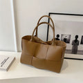 CGCBAG Solid PU Leather Tote - Minimalist Commuter Bag