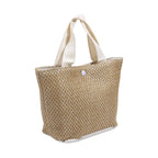 Small Braided Straw Satchel Bag - Trendy Beach Handbag