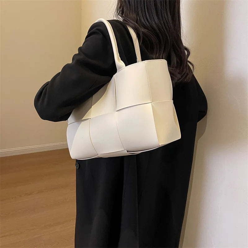 CGCBAG Solid PU Leather Tote - Minimalist Commuter Bag