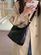 Premium PU Leather Tote Bag - Classic Women's Shoulder Purse