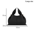 Genuine Leather Dumpling Cloud Bag - French Style Crossbody