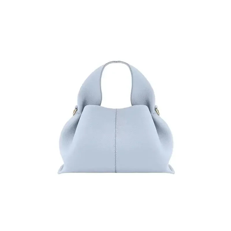 Genuine Leather Dumpling Cloud Bag - French Style Crossbody