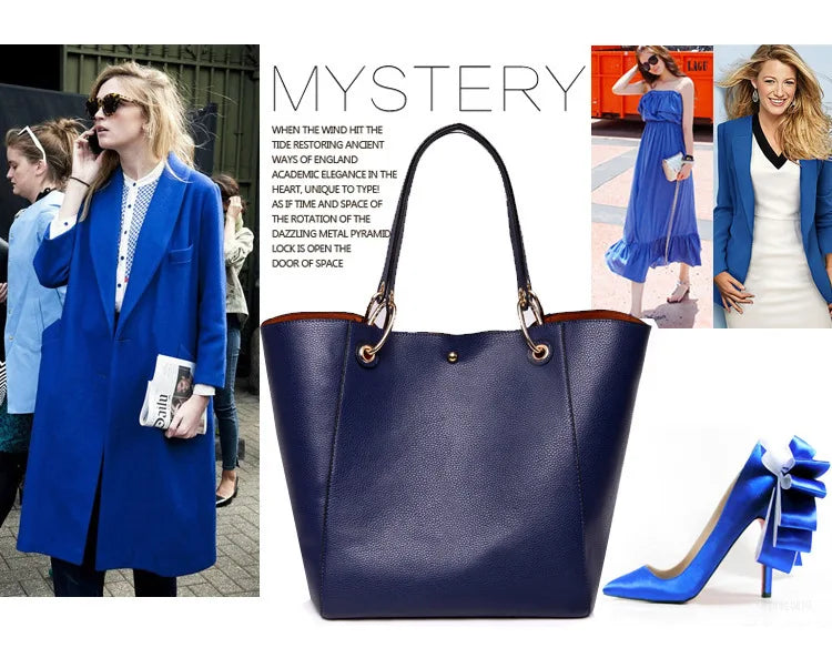 Waterproof PU Leather Tote Bag - Large Top Handle Work Bag