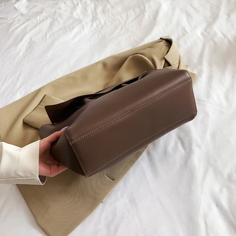 CGABG Large Capacity PU Leather Tote - Elegant Designer Bag