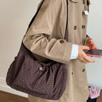 Korean Style Pleated Cloud Bag - Nylon Crossbody Tote