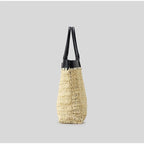 Paris Fashion Straw Tote Set - Khaki Large Capacity Bag