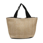 Small Braided Straw Satchel Bag - Trendy Beach Handbag