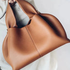 Genuine Leather Dumpling Cloud Bag - French Style Crossbody