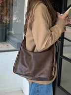 Premium PU Leather Tote Bag - Classic Women's Shoulder Purse