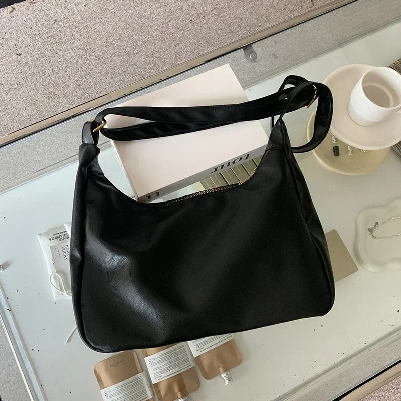 Premium PU Leather Tote Bag - Classic Women's Shoulder Purse