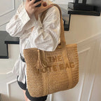 Handmade Large Woven Straw Bag - High-End Beach Tote