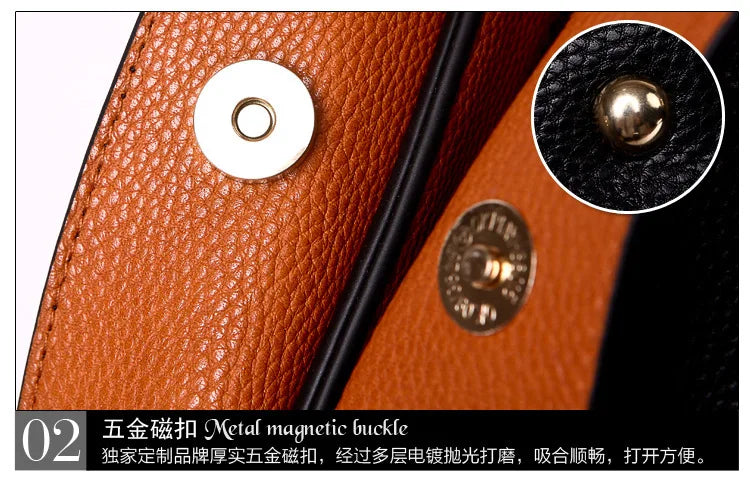 Waterproof PU Leather Tote Bag - Large Top Handle Work Bag