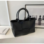 CGCBAG Solid PU Leather Tote - Minimalist Commuter Bag