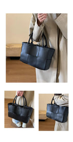 CGCBAG Solid PU Leather Tote - Minimalist Commuter Bag