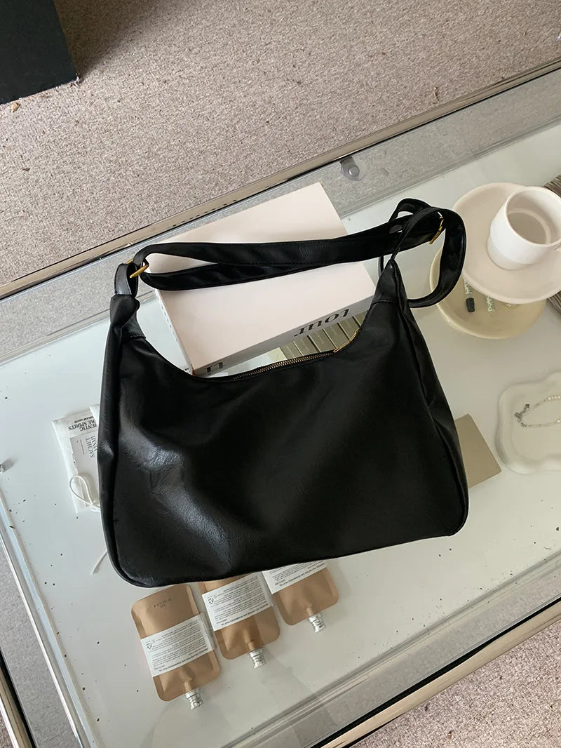 Premium PU Leather Tote Bag - Classic Women's Shoulder Purse