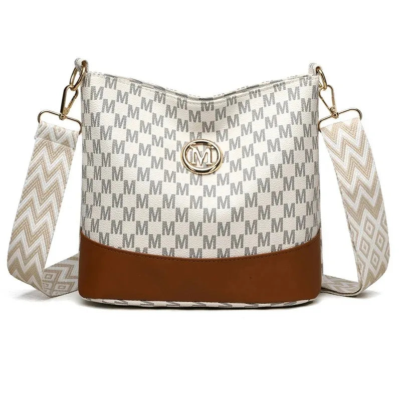 Retro "M" Letter Crossbody Bag - Versatile PU Leather Tote