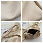 Litchi Pattern PU Leather Pillow Bag - Korean Style Crossbody