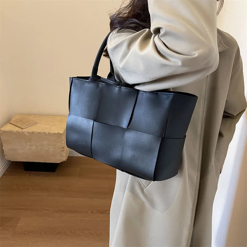 CGCBAG Solid PU Leather Tote - Minimalist Commuter Bag