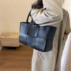 CGCBAG Solid PU Leather Tote - Minimalist Commuter Bag