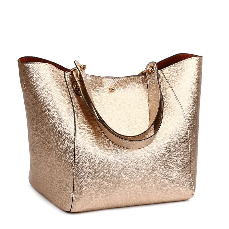 Waterproof PU Leather Tote Bag - Large Top Handle Work Bag
