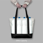 Large Capacity Color Block Canvas Tote with Custom Logo