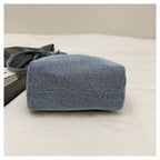 Korean Style Wrinkled Denim Crossbody - Versatile Shoulder Bag