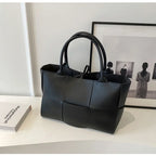 CGCBAG Solid PU Leather Tote - Minimalist Commuter Bag