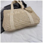 French Style Woven Straw Beach Bag - Large Capacity Tote