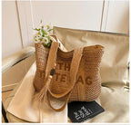 French Style Woven Straw Beach Bag - Large Capacity Tote