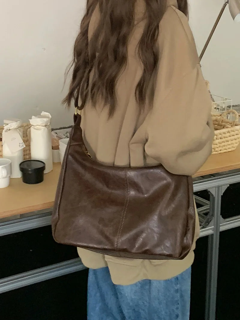 Premium PU Leather Tote Bag - Classic Women's Shoulder Purse