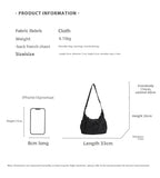 Korean Style Pleated Cloud Bag - Nylon Crossbody Tote