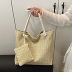 Large Bali Beach Tote - Designer Straw Shoulder Bag