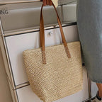 Bali Straw Basket Handbag - Large Summer Beach Tote